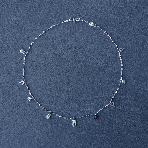 SALE E PEPE Sterling Silver Hyacinth Bird Cord Necklace SEP-SPVAN01-YIN Silver